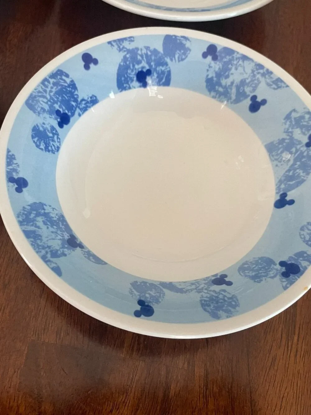 Disney Staffordshire Tableware Mickey Mouse Blue White 7” Cereal Bowl Set of 4